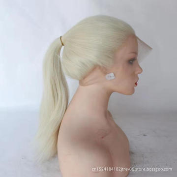 Preplucked hairline high temperature fiber heat resistant free part hand tied synthetic full lace wig in stock